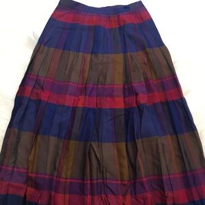 Rene Portier Paris NY Vintage Pleated Plaid Wool